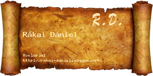 Rákai Dániel névjegykártya